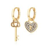 "Key & Heart" Earrings