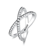 "Crossed Zirconia" Ring - SophiaJewels