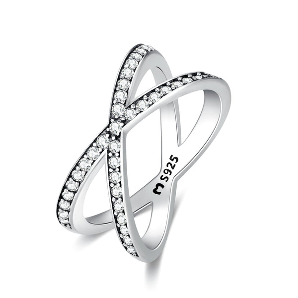 "Crossed Zirconia" Ring - SophiaJewels