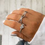 "Crossed Zirconia" Ring - SophiaJewels