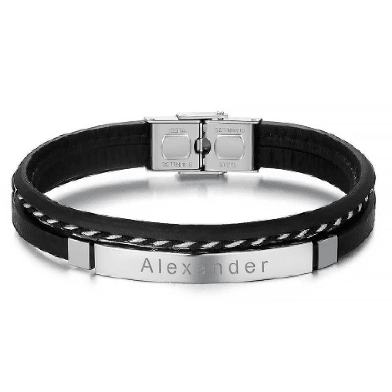 "Lord" BRAVE Men's Bracelet  - Customizable Text - SophiaJewels