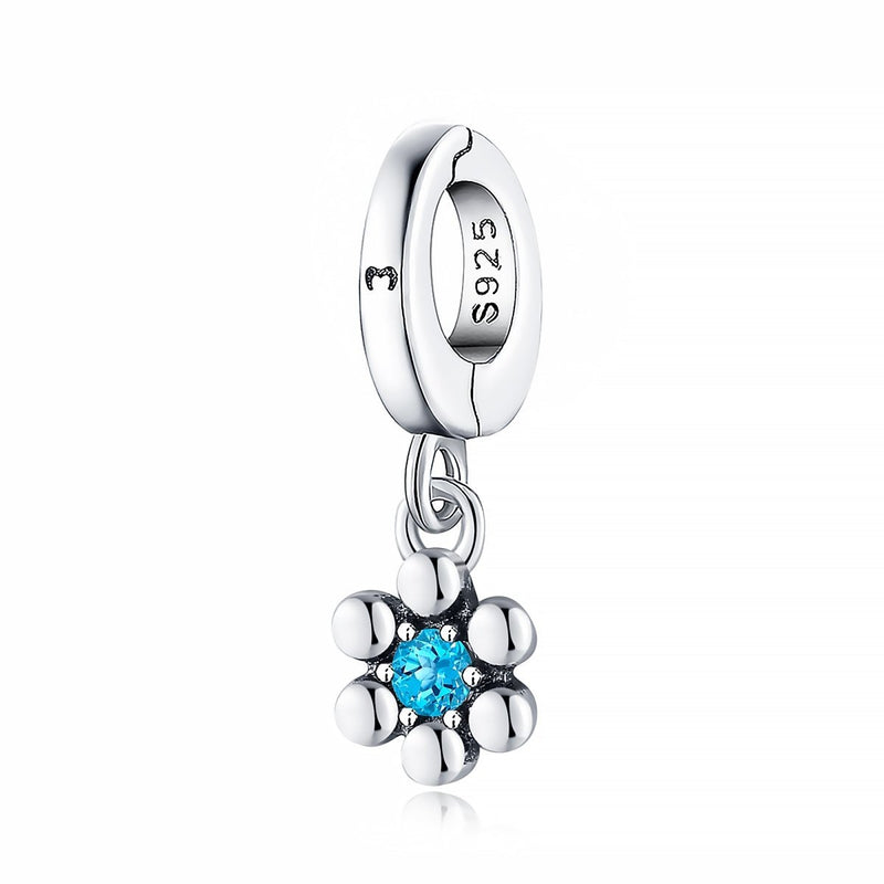 "Aqua Flower" Charm - SophiaJewels