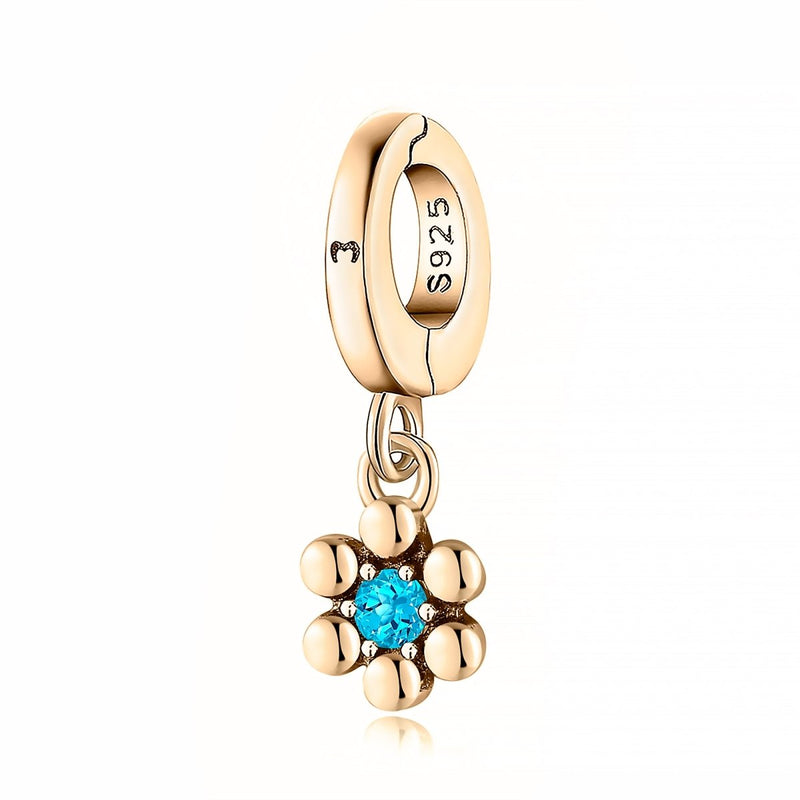 "Aqua Flower" Charm - SophiaJewels