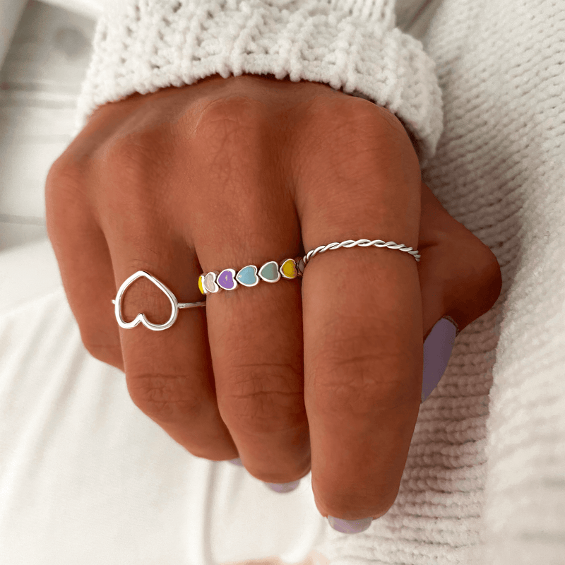 "Colourful Hearts" Ring - SophiaJewels