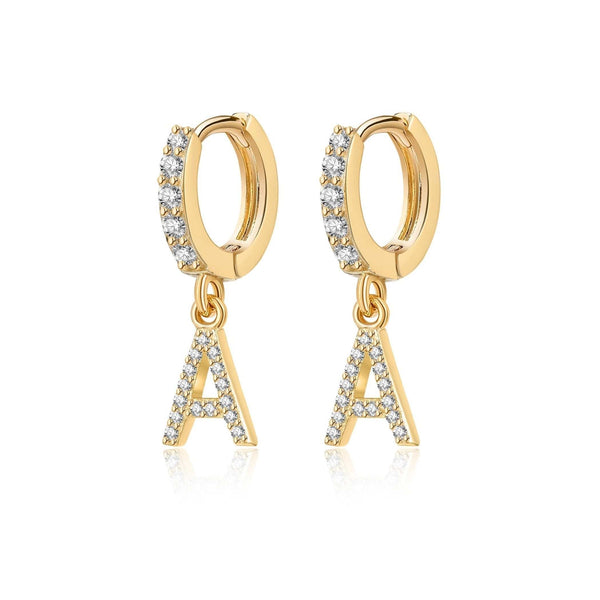 "Initial Hoops" Earrings - SophiaJewels