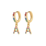 "Rainbow Initial Hoops" Earrings - SophiaJewels