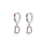 "Rainbow Initial Hoops" Earrings - SophiaJewels