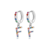 "Rainbow Initial Hoops" Earrings - SophiaJewels