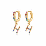 "Rainbow Initial Hoops" Earrings - SophiaJewels