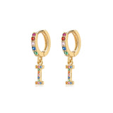 "Rainbow Initial Hoops" Earrings - SophiaJewels