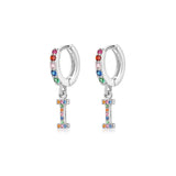 "Rainbow Initial Hoops" Earrings - SophiaJewels