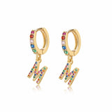 "Rainbow Initial Hoops" Earrings - SophiaJewels