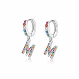 "Rainbow Initial Hoops" Earrings - SophiaJewels