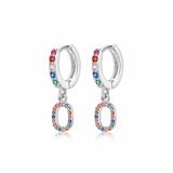 "Rainbow Initial Hoops" Earrings - SophiaJewels