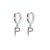 "Rainbow Initial Hoops" Earrings - SophiaJewels