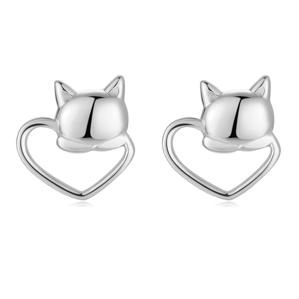 "Cat in Love" Earrings - SophiaJewels