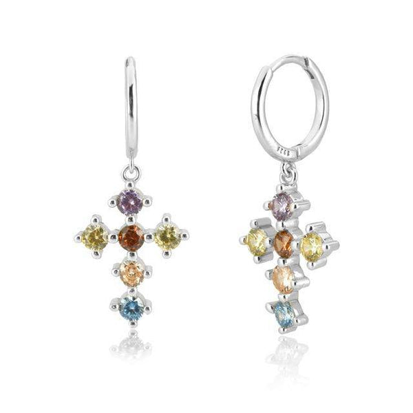 "Zirconia Cross" Earrings - SophiaJewels