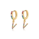 "Rainbow Initial Hoops" Earrings - SophiaJewels