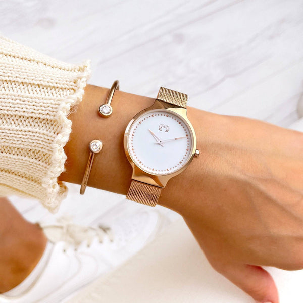 "Basis" Watch ~ RoseWhite - SophiaJewels