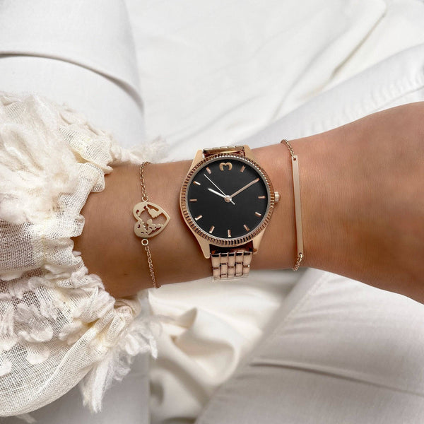 "Cavalier" Watch ~ RoseBlack - SophiaJewels